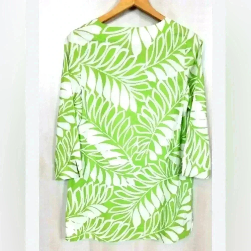 Kate Spade New York NWT Woman’s Chantal Green White Linen Blend Tunic Size XL